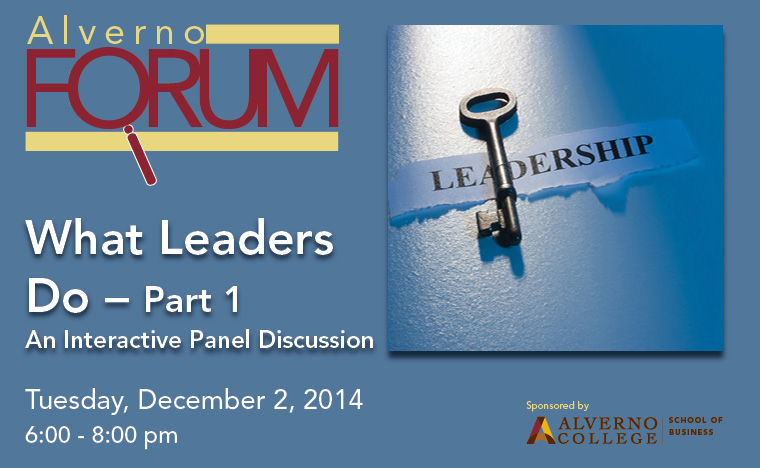 Header for December 2 Alverno Forum Key to Leadership